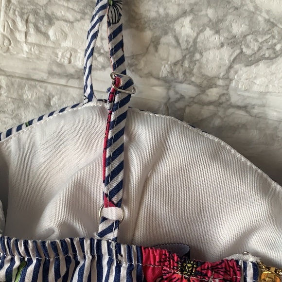 Floral Spaghetti Bralette Top Front Knot - Picture 4 of 10